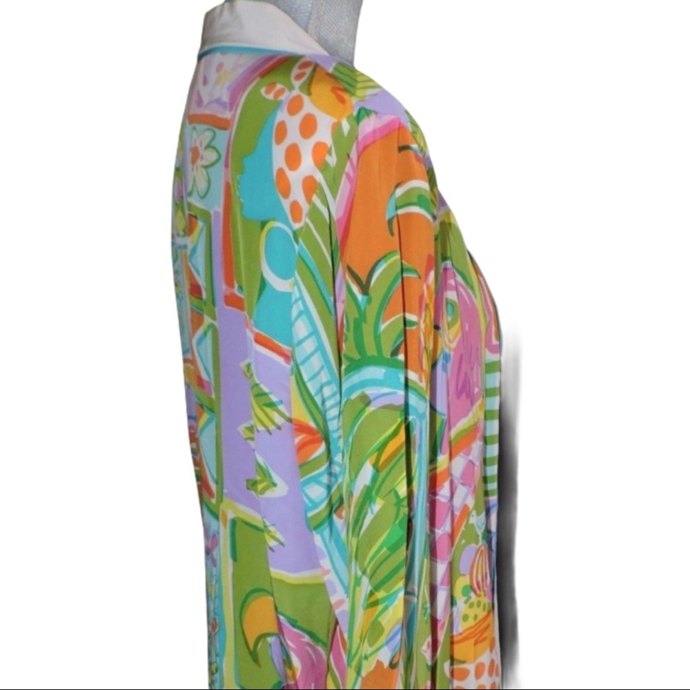 Bob Mackie Silk Shirt Open Front Blouse Small - Picture 3 of 13